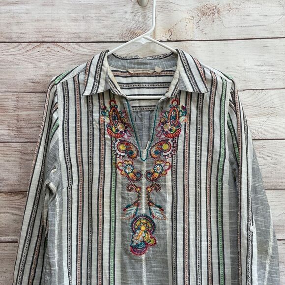 SOFT SURROUNDINGS ARABA EMBROIDERED TUNIC TOP - Picture 2 of 7